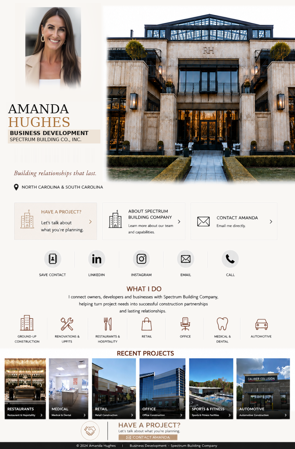 Amanda Hughes, Business Development, Spectrum Building Company